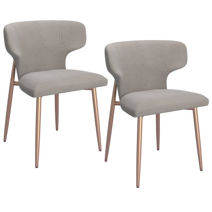 Worldwide Home Furnishings Akira-Side Chair-Grey Side Chair, Set Of 2 202-673GRY