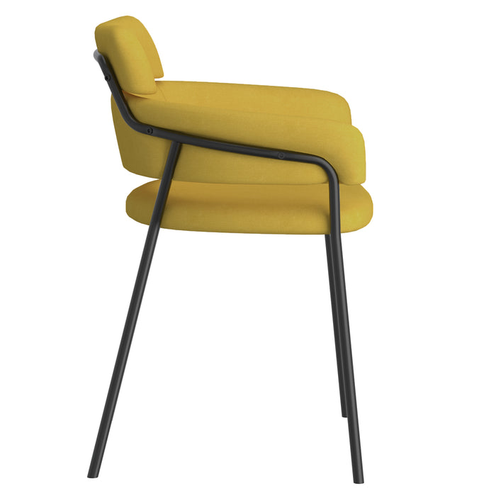 Worldwide Home Furnishings Axel-Side Chair-Mustard Side Chair, Set Of 2 202-674MUS