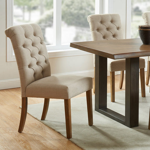 Worldwide Home Furnishings Melia-Side Chair-Beige Side Chair, Set Of 2 202-968BG