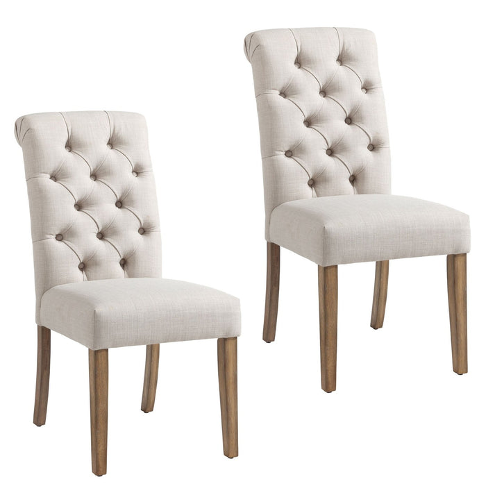 Worldwide Home Furnishings Melia-Side Chair-Beige Side Chair, Set Of 2 202-968BG