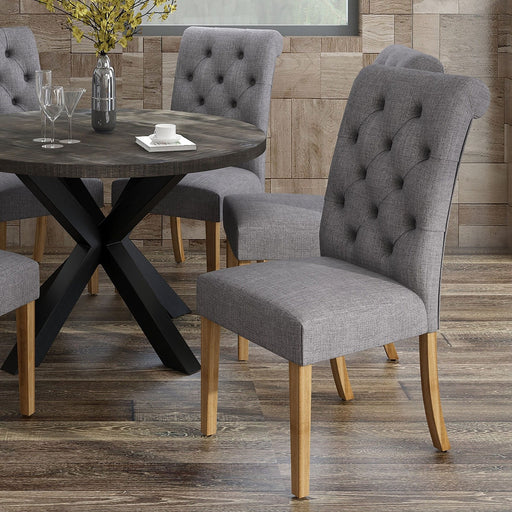 Worldwide Home Furnishings Melia-Side Chair-Grey Side Chair, Set Of 2 202-968GY