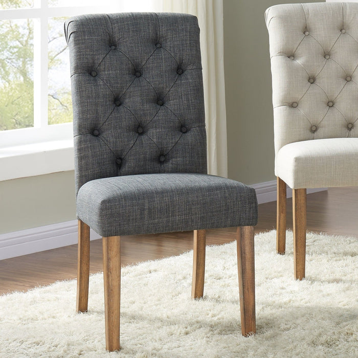 Worldwide Home Furnishings Melia-Side Chair-Grey Side Chair, Set Of 2 202-968GY