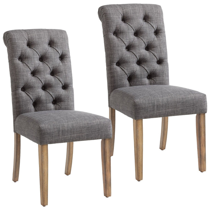 Worldwide Home Furnishings Melia-Side Chair-Grey Side Chair, Set Of 2 202-968GY