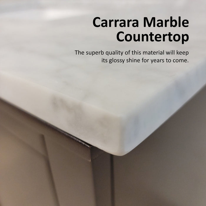 Lexora Home Dukes Bath Vanity with Carrara Marble Countertop