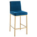 Worldwide Home Furnishings Diego-26" Counter Stool-Blue/Aged Gold 26" Counter Stool, Set Of 2 203-101BLU/GL