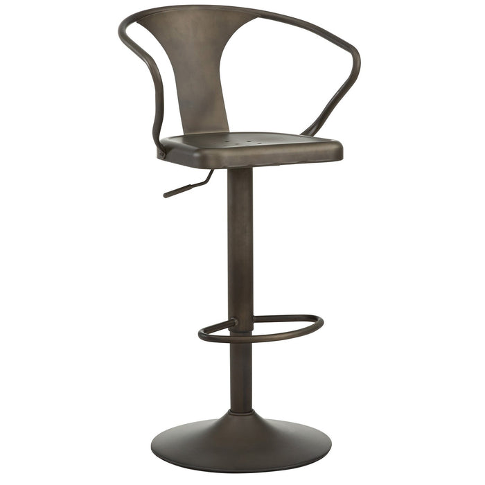 Worldwide Home Furnishings Astra-Adjustable Stool-Gunmetal Adjustable Air-Lift Stool 203-116