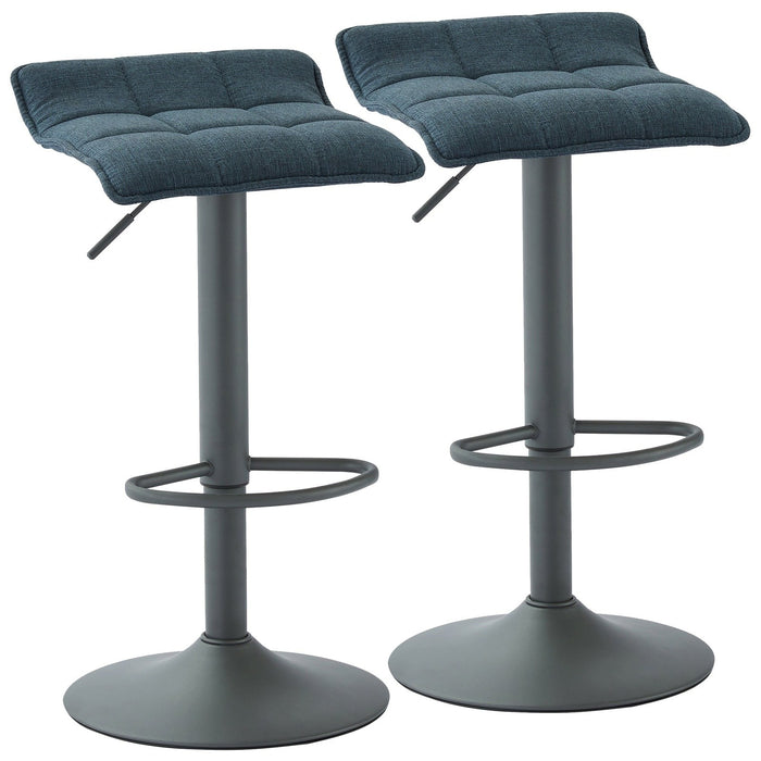 Worldwide Home Furnishings Pluto-Air Lift Stool-Blue Grey Adjustable Air-Lift Stool, Set Of 2 203-343BLU