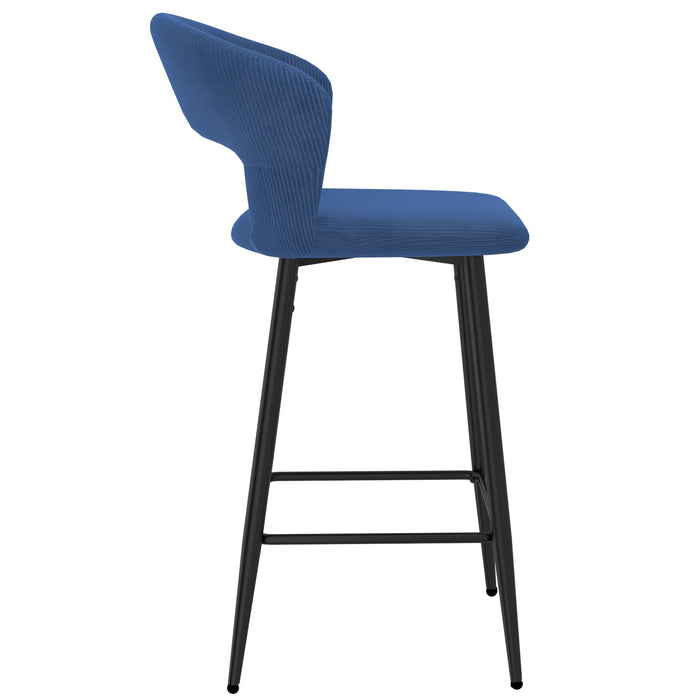 Worldwide Home Furnishings Camille-26'' Counter Stool-Blue 26" Counter Stool, Set Of 2 203-532BLU
