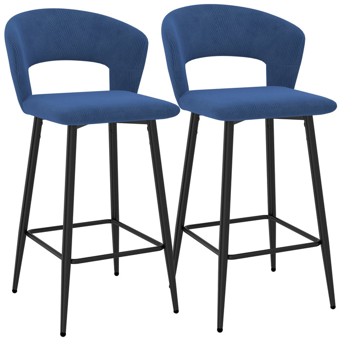 Worldwide Home Furnishings Camille-26'' Counter Stool-Blue 26" Counter Stool, Set Of 2 203-532BLU
