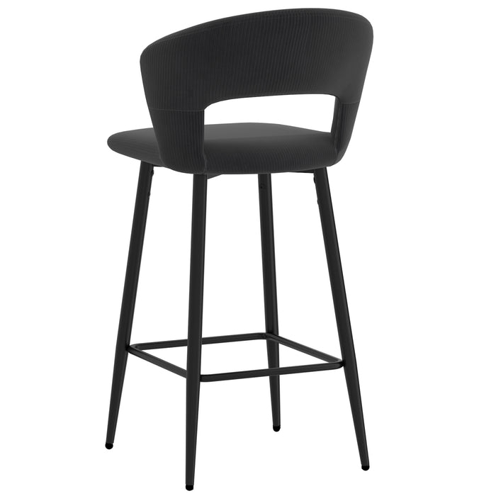 Worldwide Home Furnishings Camille-26'' Counter Stool-Charcoal 26" Counter Stool, Set Of 2 203-532CH