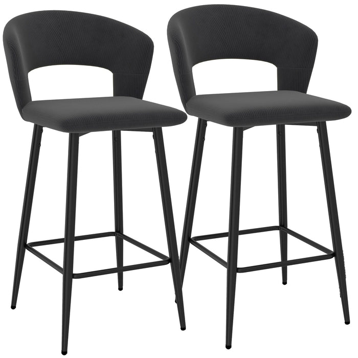 Worldwide Home Furnishings Camille-26'' Counter Stool-Charcoal 26" Counter Stool, Set Of 2 203-532CH