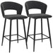 Worldwide Home Furnishings Camille-26'' Counter Stool-Charcoal 26" Counter Stool, Set Of 2 203-532CH