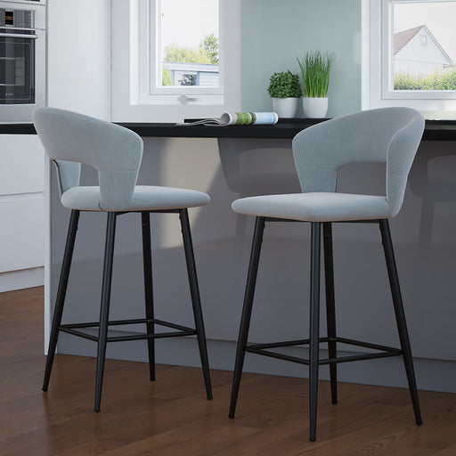 Worldwide Home Furnishings Camille-26'' Counter Stool-Light Grey 26" Counter Stool, Set Of 2 203-532LGY