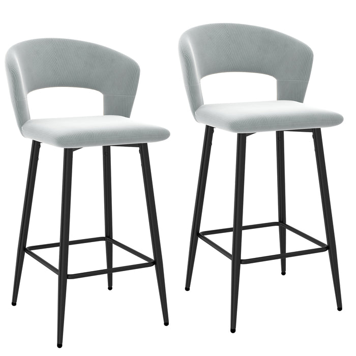 Worldwide Home Furnishings Camille-26'' Counter Stool-Light Grey 26" Counter Stool, Set Of 2 203-532LGY
