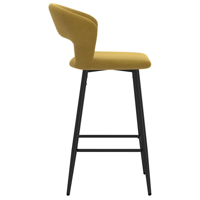 Worldwide Home Furnishings Camille-26'' Counter Stool-Mustard 26" Counter Stool, Set Of 2 203-532MUS