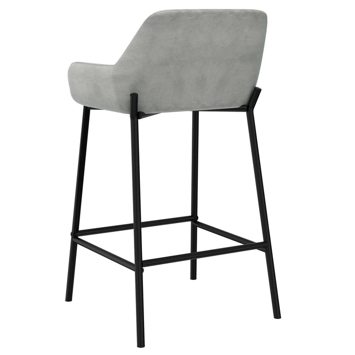 Worldwide Home Furnishings Baily-26'' Counter Stool-Grey Velvet 26" Counter Stool, Velvet, Set Of 2 203-541GRY