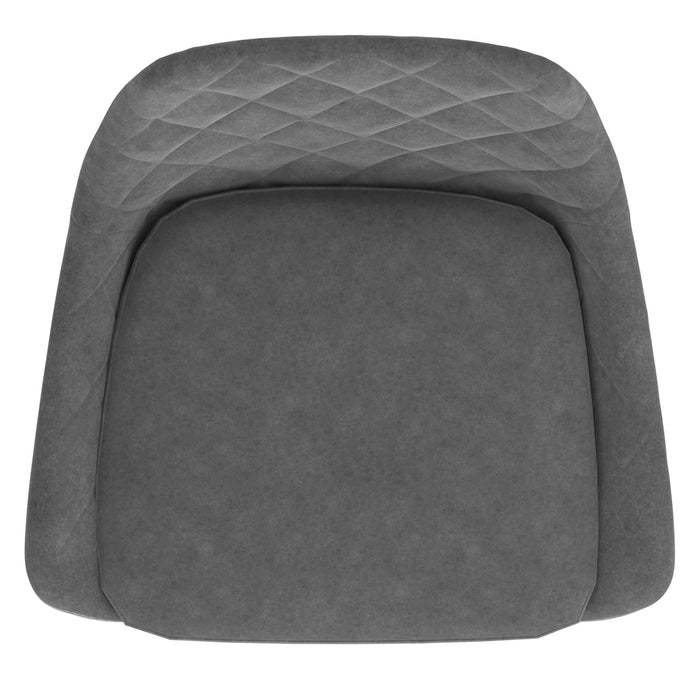 Worldwide Home Furnishings Kenzo-26'' Counter Stool Velvet-Grey 26" Stool W/Swivel, Velvet, Set Of 2 203-544GY