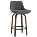 Worldwide Home Furnishings Kenzo-26'' Counter Stool Velvet-Grey 26" Stool W/Swivel, Velvet, Set Of 2 203-544GY