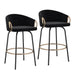 Worldwide Home Furnishings Lavo-26'' Counter Stool-Black 26" Counter Stool W/Swivel, Set Of 2 203-560BLK