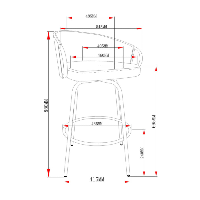 Worldwide Home Furnishings Lavo-26'' Counter Stool-Black 26" Counter Stool W/Swivel, Set Of 2 203-560BLK