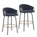 Worldwide Home Furnishings Lavo-26'' Counter Stool-Blue 26" Counter Stool W/Swivel, Set Of 2 203-560BLU