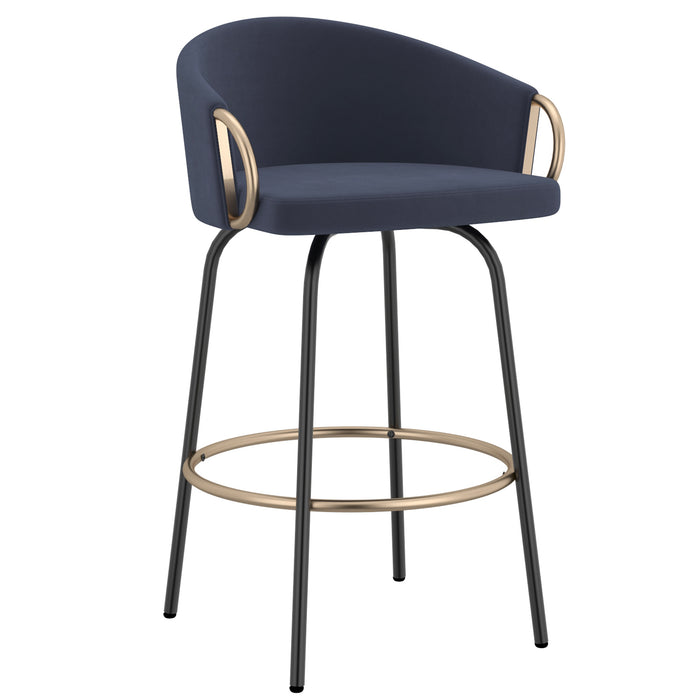 Worldwide Home Furnishings Lavo-26'' Counter Stool-Blue 26" Counter Stool W/Swivel, Set Of 2 203-560BLU
