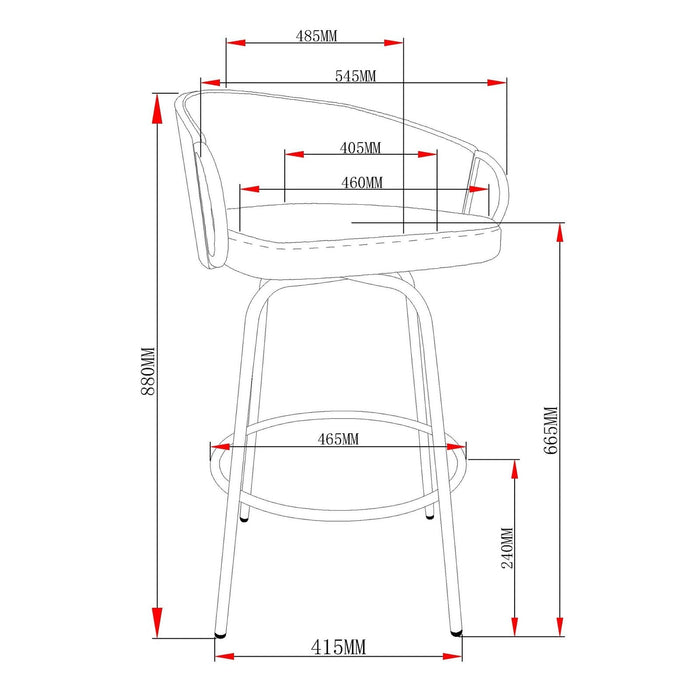 Worldwide Home Furnishings Lavo-26'' Counter Stool-Grey 26" Counter Stool W/Swivel, Set Of 2 203-560GY