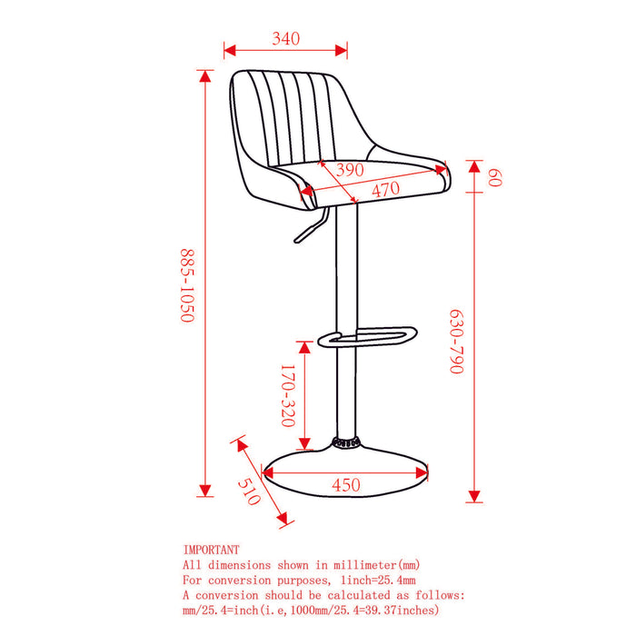 Worldwide Home Furnishings Kron-Air Lift Stool Pu-White Air-Lift Stool, Faux Leather, Set Of 2 203-574PUWT