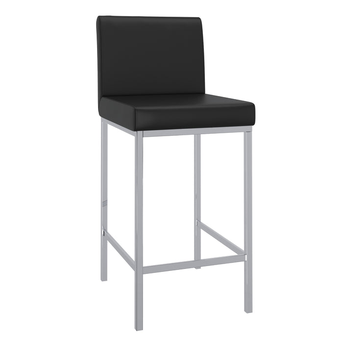 Worldwide Home Furnishings Porto-26" Counter Stool-Black 26" Counter Stool, Set Of 2 203-576BK
