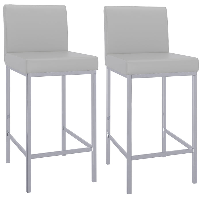 Worldwide Home Furnishings Porto-26" Counter Stool-Grey 26" Counter Stool, Set Of 2 203-576GY