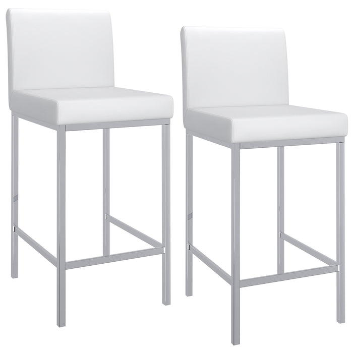 Worldwide Home Furnishings Porto-26" Counter Stool-White 26" Counter Stool, Set Of 2 203-576WT