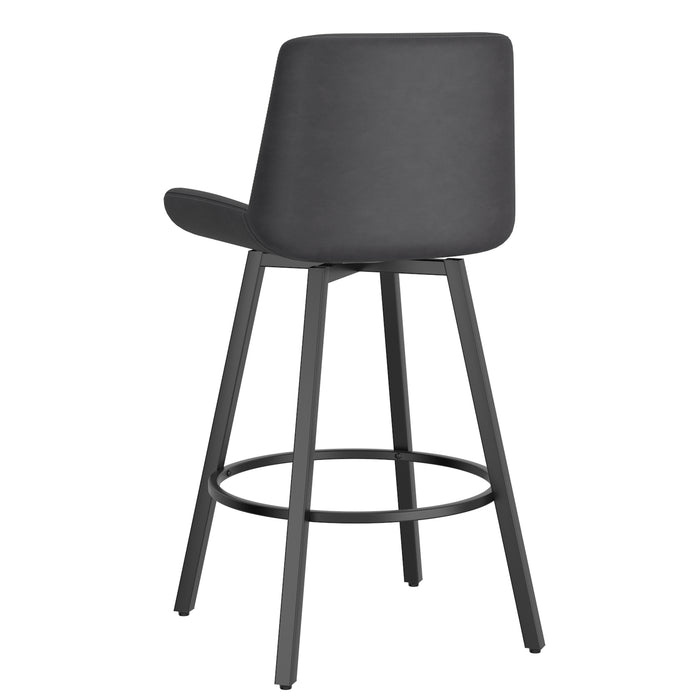 Worldwide Home Furnishings Fern-26'' Counter Stool Pu-Charcoal 26" Counter Stool W/Swivel, Set Of 2 203-666PUCH
