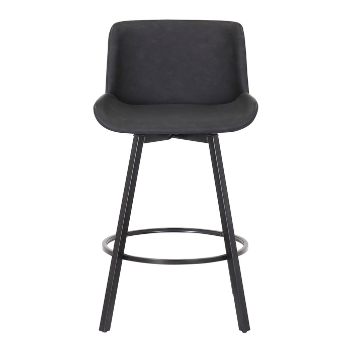 Worldwide Home Furnishings Fern-26'' Counter Stool Pu-Charcoal 26" Counter Stool W/Swivel, Set Of 2 203-666PUCH