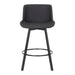 Worldwide Home Furnishings Fern-26'' Counter Stool Pu-Charcoal 26" Counter Stool W/Swivel, Set Of 2 203-666PUCH