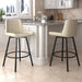 Worldwide Home Furnishings Fern-26'' Counter Stool Pu-Ivory 26" Counter Stool W/Swivel, Set Of 2 203-666PUIV