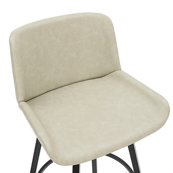 Worldwide Home Furnishings Fern-26'' Counter Stool Pu-Ivory 26" Counter Stool W/Swivel, Set Of 2 203-666PUIV