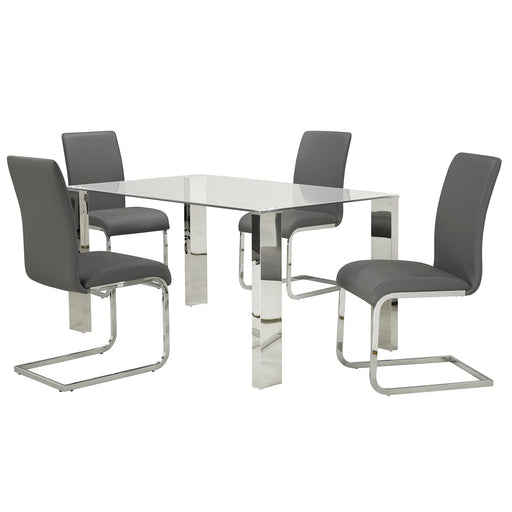 Worldwide Home Furnishings Frankfurt_Maxim Gy-5pc Dining Set 5pc Dining Set 207-165/489GY