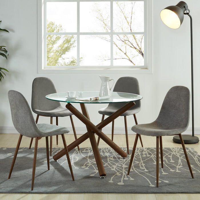 Worldwide Home Furnishings Rocca_Lyna Gy-5pc Dining Set 5pc Dining Set 207-264/250GY
