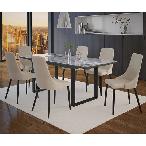 Worldwide Home Furnishings Gavin_Venice Beg-7pc Dining Set 7pc Dining Set 207-360BK/536BG