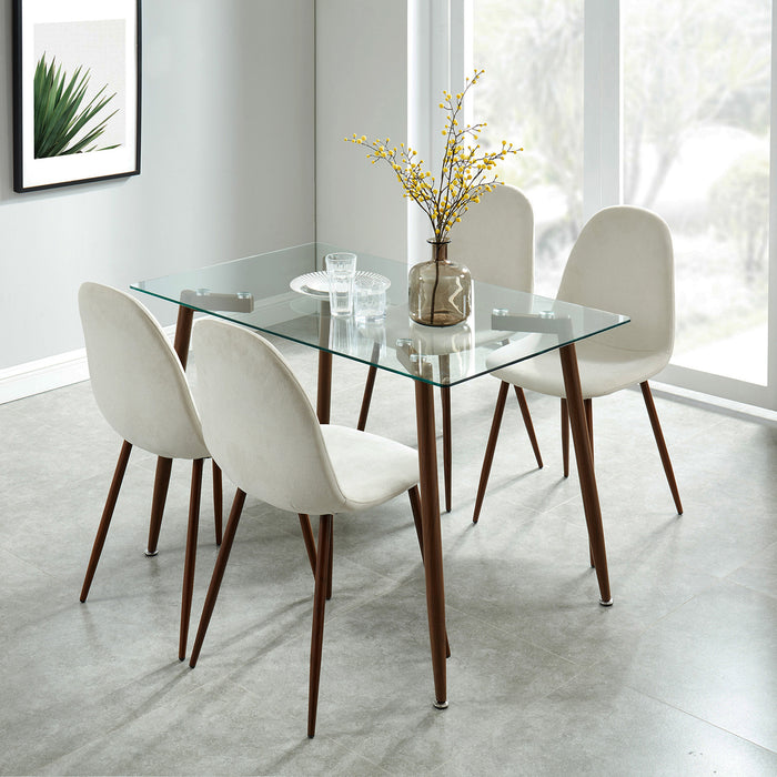 Worldwide Home Furnishings Abbot Wl_Lyna Bg-5pc Dining Set 5pc Dining Set 207-453/250BG
