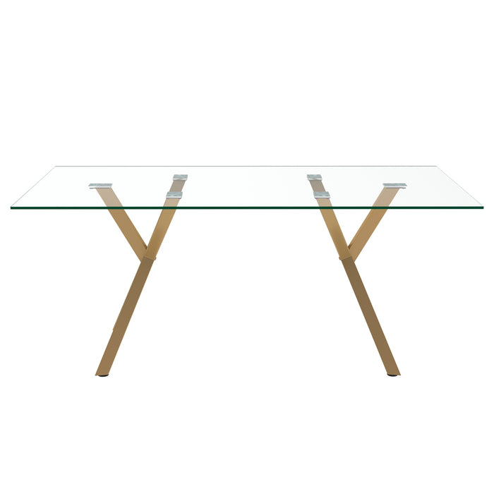 Worldwide Home Furnishings Stark Gl_Akira Gry-7pc Dining Set 7pc Dining Set 207-535GL_673GRY
