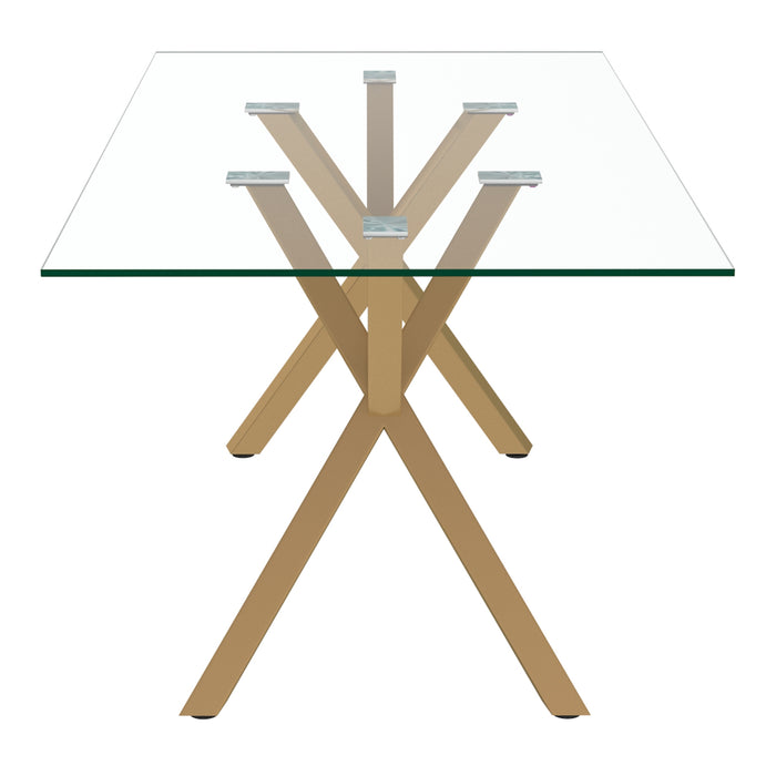 Worldwide Home Furnishings Stark Gl_Akira Gry-7pc Dining Set 7pc Dining Set 207-535GL_673GRY