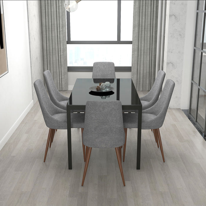 Worldwide Home Furnishings Contra_Cora Gy-7pc Dining Set 7pc Dining Set 207-843_182GY