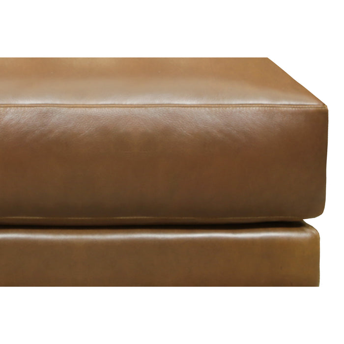 GTR Raffa 100% Top Grain Leather Contemporary Ottoman Footstool