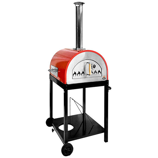 WPPO 27" Traditional Wood Fire Outdoor Pizza Oven with Mobile Stand WKE-04-BLK