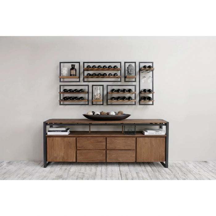 LH Imports D-Bodhi Wine Rack 6 Bottles With Glass Holder - Type D 1/box DBA94