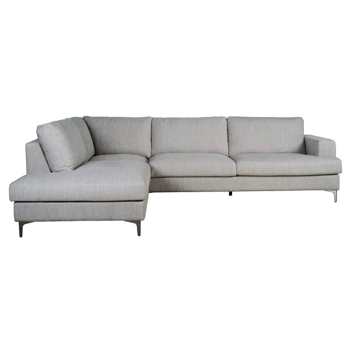 LH Imports Feather Left Sectional Sofa - Dovetail Linen FTH018