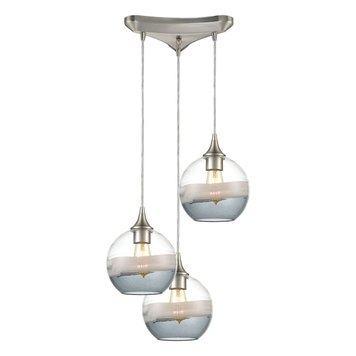 Elk Lighting Sutter 3 Light 12 inch Creek Satin Nickel Pendant