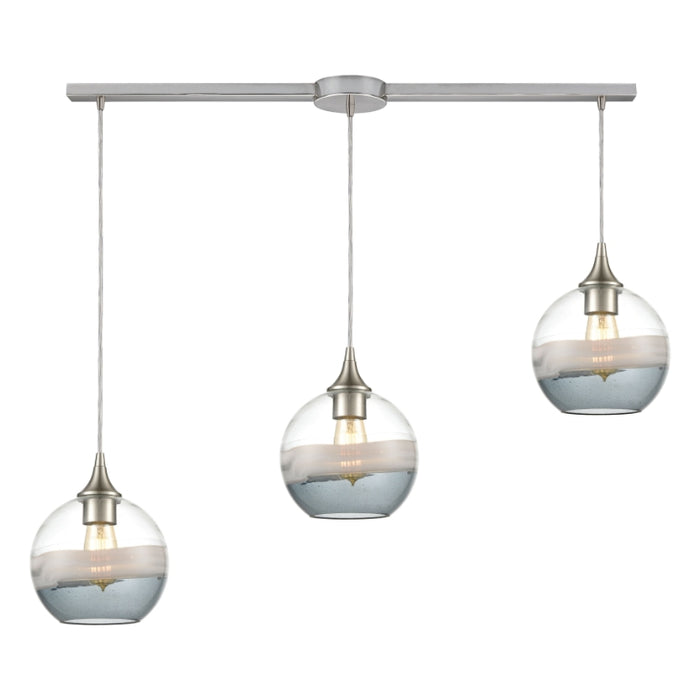 Elk Lighting Sutter 3 Light 12 inch Creek Satin Nickel Pendant