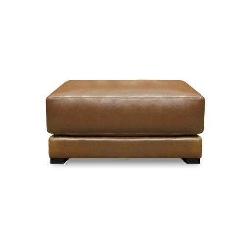 GTR Raffa 100% Top Grain Leather Contemporary Ottoman Footstool
